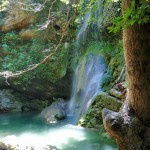 The idyllic waterfall and fresh water pool at Mylopotamos. Perfect for cooling off during hot summer days.