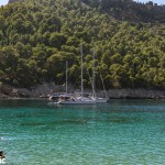 Swimmers in Assos bay